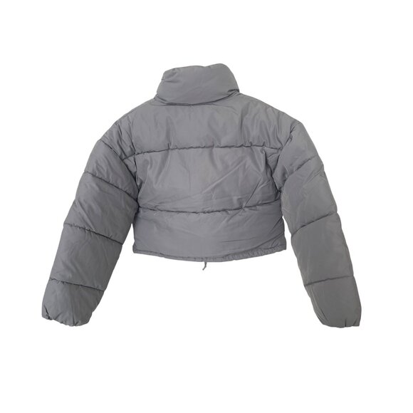 H&M Light Gray Cropped Puffer Jacket With Stand-Up Collar - Picture 5 of 5